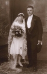 Bridal couple wedding photo real photo * ca. 1940