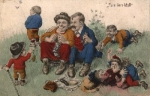 Family idyll, couple with 5 children at a picnic * ca. 1920