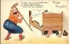 Couple humor card man under the bed 