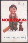 Kricket Kind mit Schläger und Hund Künstlerkarte o 25.4.1913