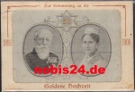 Baden Grand Duke Friedrich and Grand Duchess Luise Golden Wedding silk card * 1906