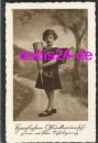 Start of school girl with candy cone greeting card *ca.1933