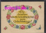 Glückwusch zum Geburtstag Blumen *ca.1950