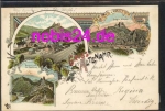 53502 Altenahr Litho Bahnhof Burgen postcard o 24.6.1897
