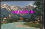 82467 Garmisch mit Kirche Künstlerkarte *ca.1920
