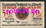 Lubeck emergency money loots 50 pfennigs around 1920