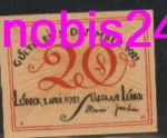Lubeck emergency money 20 pfennigs around 1920