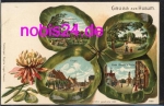 25813 Husum embossed litho clover leaf card *ca.1900