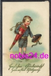 First class Boy with a bag of sugar Embossed greeting card o 1913