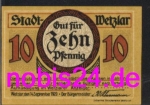 35576 Wetzlar Notgeld 10 Pfennige 1920
