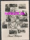 18206 Insel Rügen Mehrbild Landkarte *ca.1960