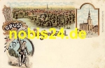 38300 Wolfenbüttel Litho All Heil cyclists around 1900