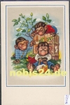 Monkey humor card artist card * approx. 1960