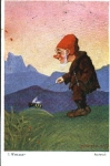 Zwerge  Biene, Künstlerkarte F. Wiesbauer, Neckerei, o 17.8.1929