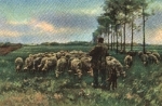 Am Morgen Künstlerpostkarte Antony Mauve Verlag Stengel Nr.29121