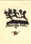 Children with flowers silhouette card o 7.1.1954