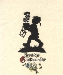 child with flowers silhouette card used 1959