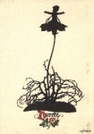 Child branches paper cut card ca. 1940
