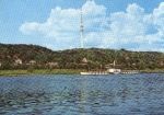 Elbe steamer with the Dresden-Wachwitz television tower on October 1st, 1974