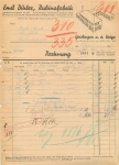 Geislingen Steige Rubina fabrik Emil Bihler 1935 Rechnung