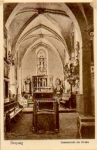06722 Droyssig Innenansicht der Kirche Altar *ca. 1930