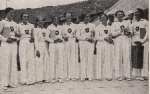 Olympische Spiele 1936 Die deutschen Turnerinnen nach der Siegerehrung Sammelbild, keine AK