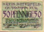 06749 Bitterfeld city emergency money worth 50 pfennigs 1920