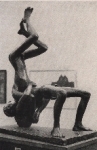 Olympic Games 1936 Wrestling Boys, round sculpture v. Stig Blomberg collective picture, no postcard