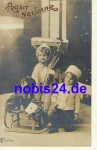 Dackel Kinder Schlitten o 1910