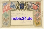Post - Saxony coat of arms stamps o 1906 embossing card