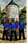 Advertising pillar with soldiers kitsch card o 1913