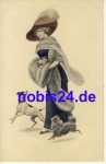 Lady with a dog artist card M. Munk 732 * around 1910
