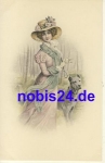 Lady with a dog artist card M. Munk 741 * around 1910