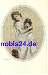 Woman with dog artist card Rössler *ca.1910