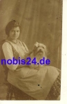 Lady with Hun real photo card o 1918
