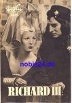Richard III English film with Cedric Hardwicke, Nicholas Hannen, Laurence Olivier 84/59 progress program