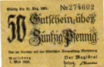 06217 Merseburg, city emergency money, value 50 pfennigs No. 274602, 1921