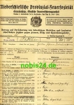 Niederschlesische Provinzial Feuersozietät 1929 Versicherungsschein 2 Seiten