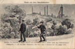 06343 Mansfeldchen humor card man with ax and latte, colliery o April 10, 1907