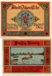 06385 Aken city emergency money 50 Pfennig inland waterway ships 1921