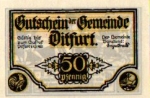 06484 Ditfurt Städtenotgeld 50 Pfennige 1921