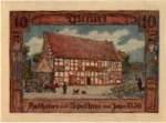06484 Ditfurt Städtenotgeld 10 Pfennige Rathaus und Spilhaus von 1330 1921