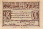06484 Ditfurt city emergency money 75 pfennigs 1921