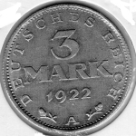 3 Mark 1922 A Weimar Republic