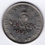 3 Mark 1922 E Weimar Republic Constitution Day