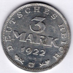 3 Mark 1922 J Weimar Republic Constitution Day