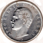 3 Mark Bavaria 1910 Otto Silver Coin