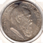 3 Mark Bavaria 1911 Luitpold For his 90th birthday and 25th anniversary of his regency