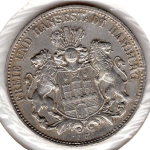 3 Mark Hamburg 1909 Silbermünze