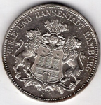 3 Mark Hamburg 1911 Silver Coin